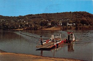 Fly Ohio to Sistersville West Virginia 1977 Postcard Ohio River Ferry Boat