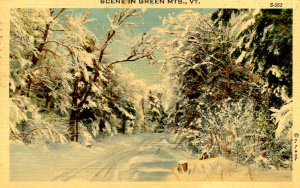 VT - Winter Scene in Green Mountains