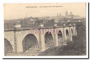 Coutances Old Postcard Viaduct and the general view