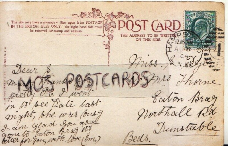 Genealogy Postcard - Dyer - Eaton Bray, Dunstable, Bedfordshire - Ref. R1147