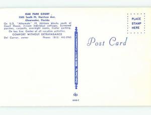 Unused Pre-1980 OAK PARK COURT MOTEL Clearwater Florida FL u2075