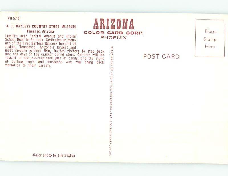 Unused Pre-1980 COUNTRY STORE MUSEUM Phoenix Arizona AZ hs9906