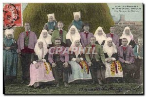 Old Postcard Folklore Weddings Plougastel Daoulas A group of married Marriage