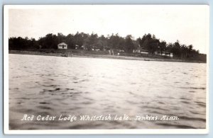 Jenkins MN Postcard RPPC Photo Red Cedar Lodge Whitefish Lake c1910's Antique