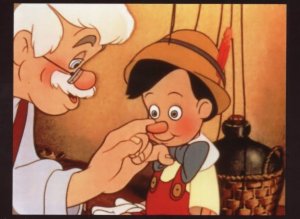 Pinocchio Geppetto Rubs Nose Film Movie Disney Frame Postcard