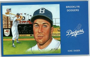 1988 4 Duke Snider Hof Rini Mlb Susan Brooklyn Postcard Dodgers Art Series 1