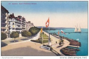 Switzerland Geneve Quai President Wilson