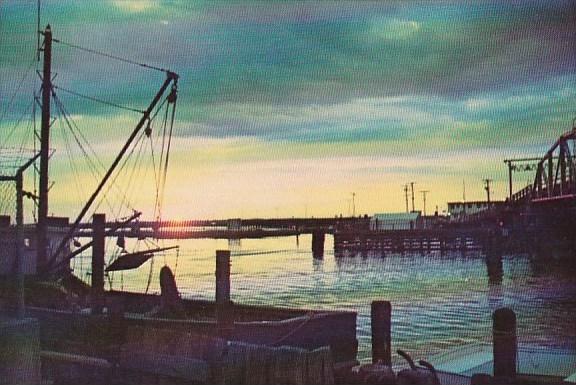 Sunset Over Chincoteague Channel At Chincoteague Island Virginia