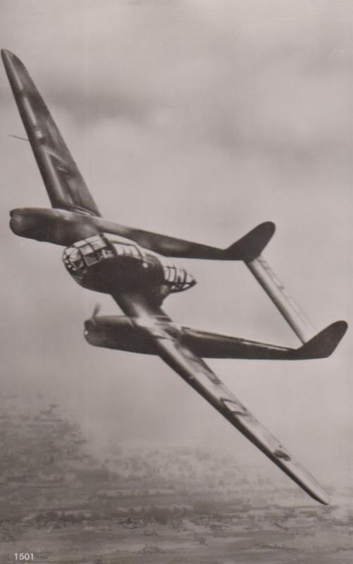 Focke Wolf 189 German Military WW2 Plane Plain Back Postcard Old Photo