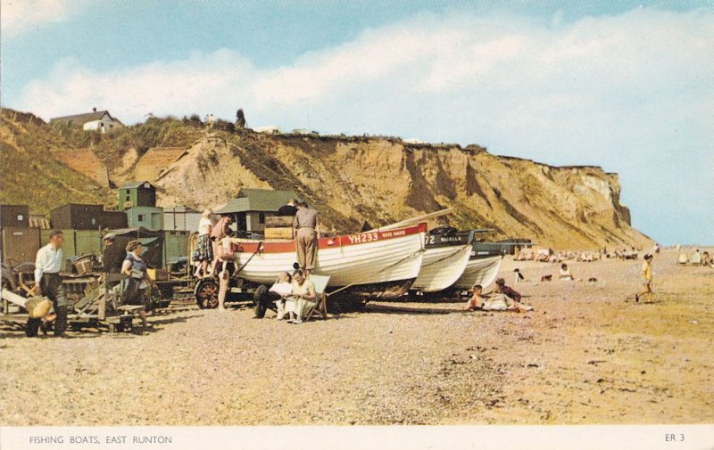 Fishing Boats at East Runton Norfolk 1960s Postcard Europe United