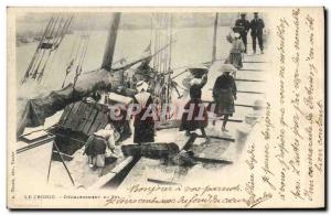 Old Postcard Folklore Salterns Croisic Unloading salt