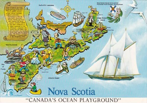 Canada Nova Scotia Map Of Canada's Ocean Playground