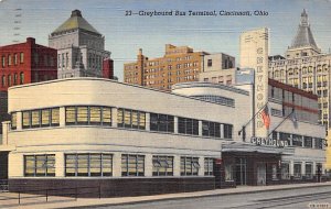 Greyhound Bus Terminal Cincinnati, Ohio USA View Postcard Backing 