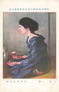 Vintage Japanese Art Postcard, Ishikawa Ryoji, 3rd Imperial Fine Arts Exhibition