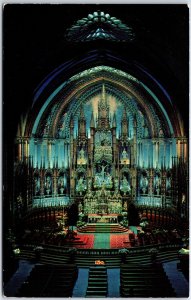 VINTAGE POSTCARD INTERIOR OF THE NOTRE-DAME CHURCH AT MONTREAL QUEBEC