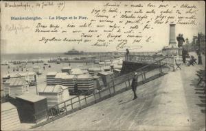 Blankenberghe Blankenberge Belgium Pier & Beach 1905 Used Postcard
