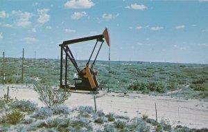 Jackknife Oil Pump in Permian Oil Basin - Eastern New Mexico - Roadside