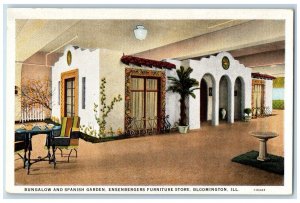 Bungalow Spanish Garden Ensenbergers Furniture Store Bloomington IL Postcard 