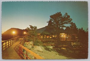 Albuquerque NM~Summit House At Dusk Atop Sandia Peak~Continental Postcard