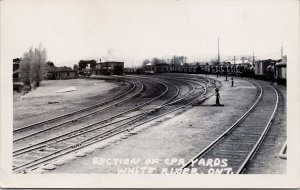 White River Ontario CPR Railway Yards Gamma Photo Centre RPPC Postcard G90