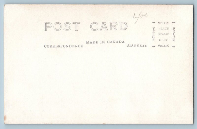 At Sioux Point Canada Postcard red Indian Lodge c1940's Vintage RPPC Photo