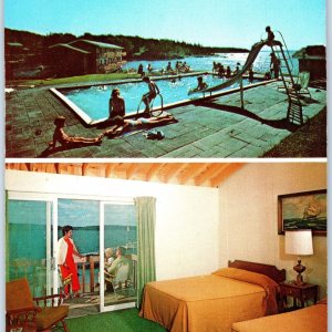 8 Oversized c1970s East Boothbay, ME Smuggler's Cove Motel Inn Postcard Vtg 1T