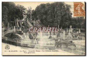 Postcard Old St Cloud Park Fountains La Grande Cascade General view