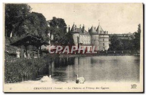 Old Postcard Chastellux Le Chateau And & # 39Etang Des Cygnes