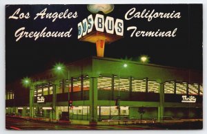 Los Angeles CA Greyhound Bus Terminal California Postcard C33