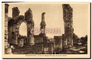 Old Postcard Montfaucon Ruins of & # 39eglise classes War Remains