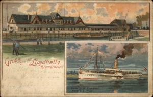 Gruss Aus Der Lloydhalle Bremehaven c1900 Postcard