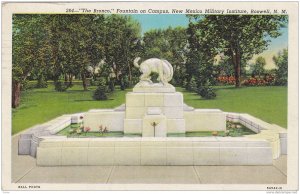 The Bronco, Fountain on Campus,New Mexico Military Institute,New Mexico,PU-...