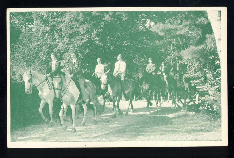 Fitzwilliam, New Hampshire/NH Postcard, Fleur de Lis Camp, Horseback Riding