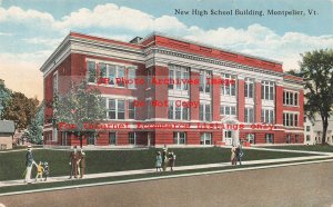 VT, Montpelier, Vermont, High School Building, Exterior View, Curteich No A52271