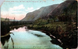 VINTAGE POSTCARD BATISCAN RIVER ON THE Q & L LINE OF THE ST JOHN RY RAILWAY 1908