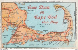 Cape Cod Auto trip Map, 1910s
