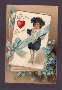 Antique Valentines Day postcardWith Love- Ellen Clapsaddle 1908