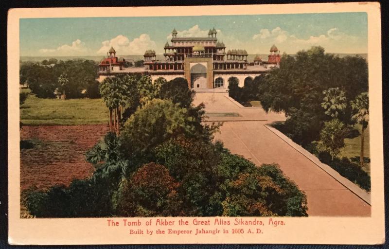 Postcard Unused Tomb of Akber (Akbar) Sikandra Agra India  LB