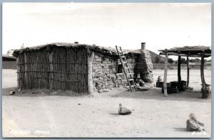 PAPAGO INDIAN HOME SOUTHWESTERN ARIZONA VINTAGE REAL PHOTO POSTCARD RPPC