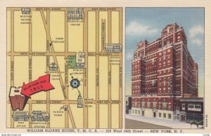 NEW YORK CITY , 1930-40s William Sloane House YMCA , Map