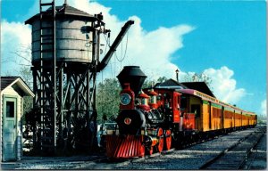 Circa 1955 Disneyland Calif Postcard Passenger Train Frontierland Water Tower