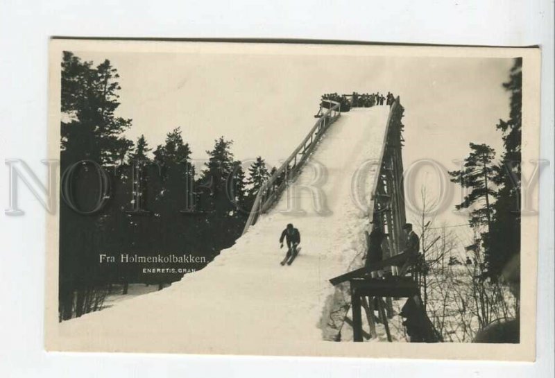 438097 Norway sport ski jumping From Holmenkolbakken Vintage photo postcard