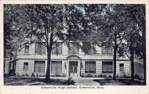 H2/ Greenville Ohio Postcard c1920s Greenville High School Building