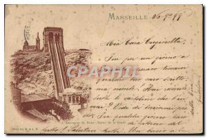 Postcard Old Marseille Elevator of Our Lady of the Guard Card 1899