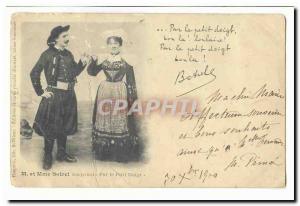 Old Postcard Mr. and Mrs. Botrel interpretant For Little Finger (costume head...