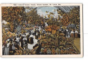 St Louis Missouri MO Postcard 1915-1930 Shaws Garden Interior Green House Crowd