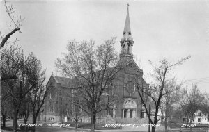 Catholic Church Marshall Minnesota D-70 1950s RPPC Photo Postcard 20-2163