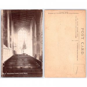 Postcard Rotherham Church South Aisle Architecture England RPPC Real Photo