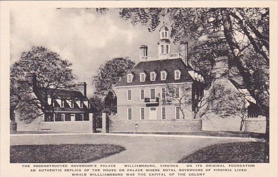 The Reconstructed Governor's Palace Williamburg Virginia