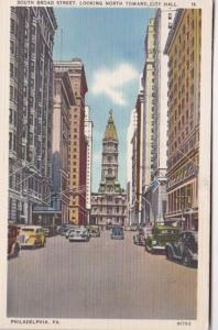 Pennsylvania Philadelphia South Broad Street Looking North Toward City Hall 1939